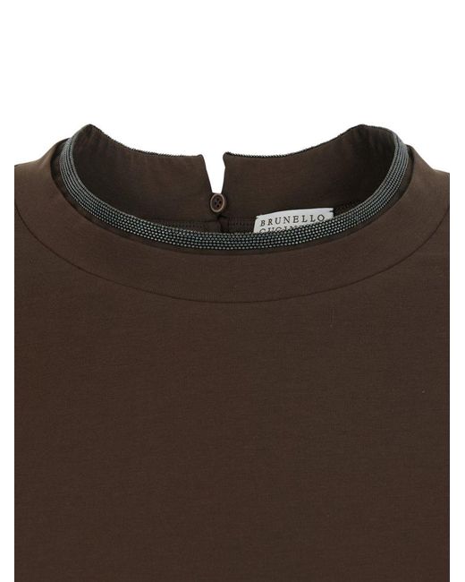Brunello Cucinelli Brown Cotton T-Shirt