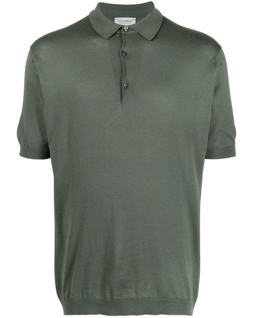 John Smedley Green Polo Shirt With Logo for men