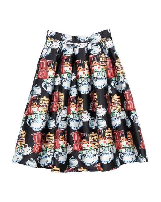 ALESSANDRO ENRIQUEZ White Printed Midi Skirt