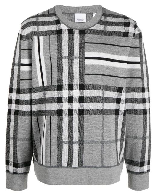 Burberry Wool Crewneck Jumper in Gray for Men Lyst
