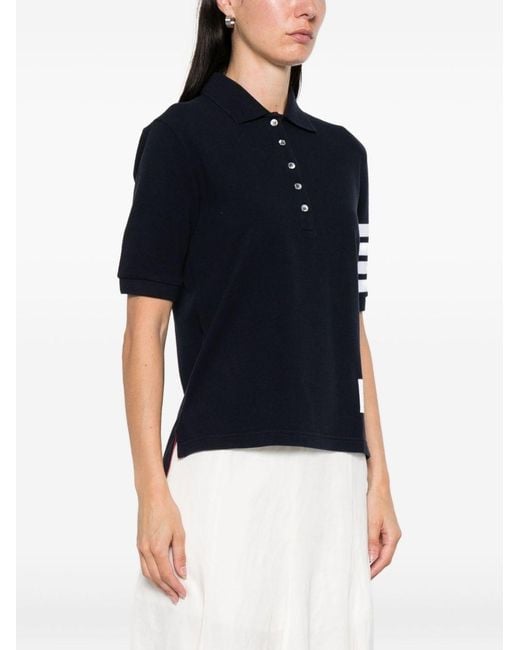 Thom Browne Blue Cotton Polo Shirt