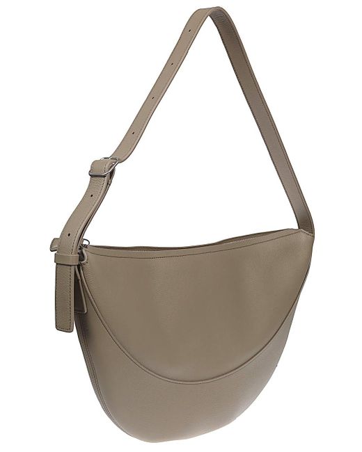 The Row Gray Jouve Leather Shoulder Bag