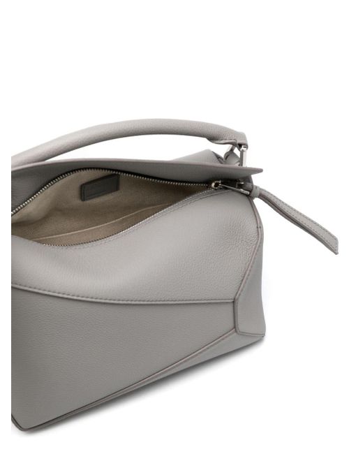 Loewe Gray Puzzle Edge Small Leather Handbag