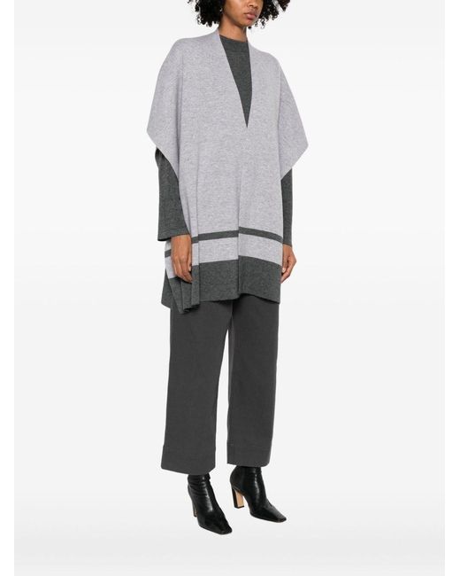 Max Mara Gray Cashmere Wool Cape