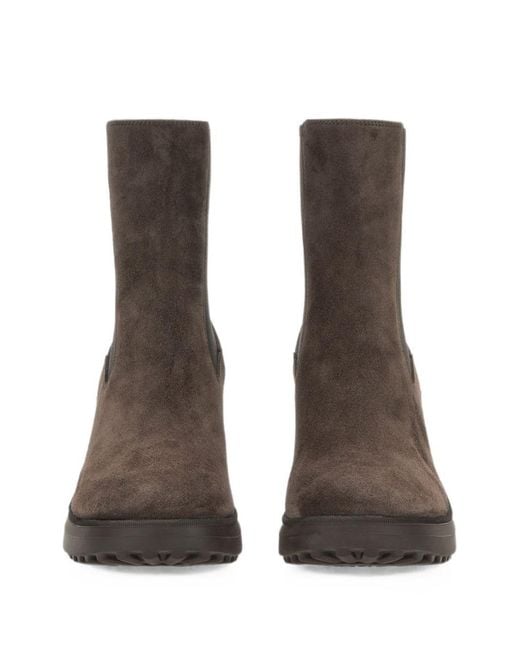Hogan Brown H724 Leather Chelsea Boots