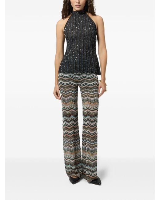 Missoni Gray Zig Zag Motif Trousers
