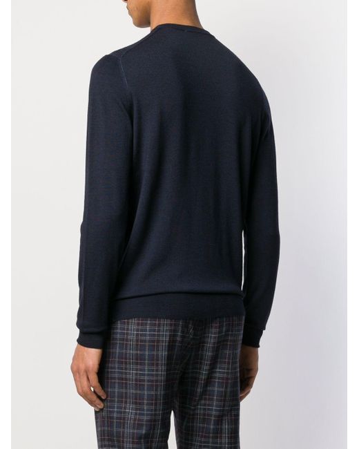 Drumohr Blue Wool Sweater for men