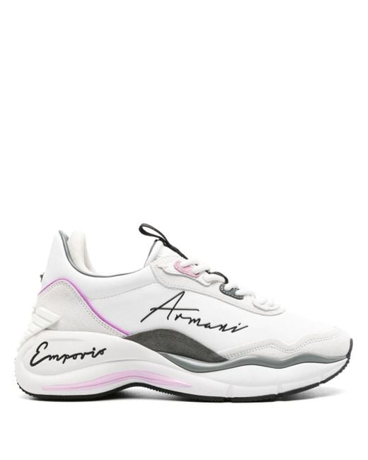 Sneakers chunky di Emporio Armani in White