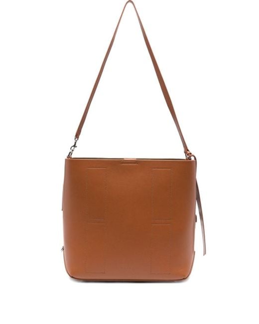 Hogan Brown Hocket Medium Leather Hobo Bag