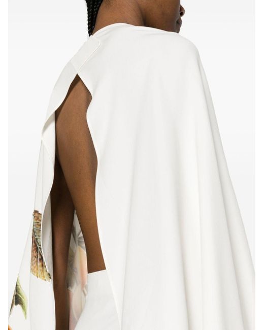 Ferragamo White Printed Midi Dress
