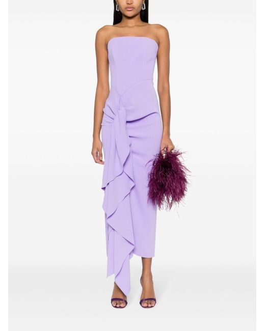 Solace London Purple Thalia Crepe Maxi Dress