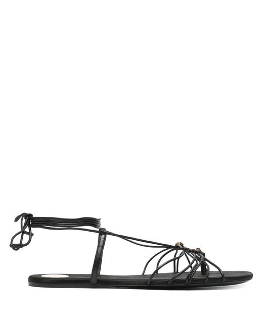 Saint Laurent White Babylone Satin Sandals