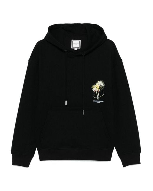 Wooyoungmi Black Palm Tree Hoodie for men