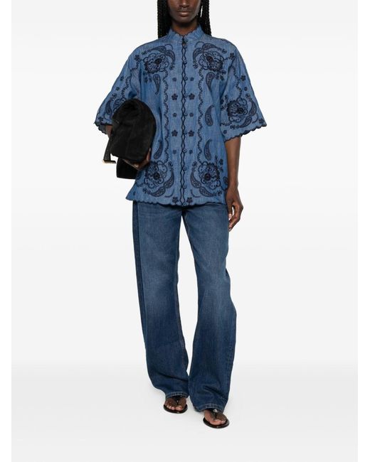 Zimmermann Blue Aster Denim Shirt