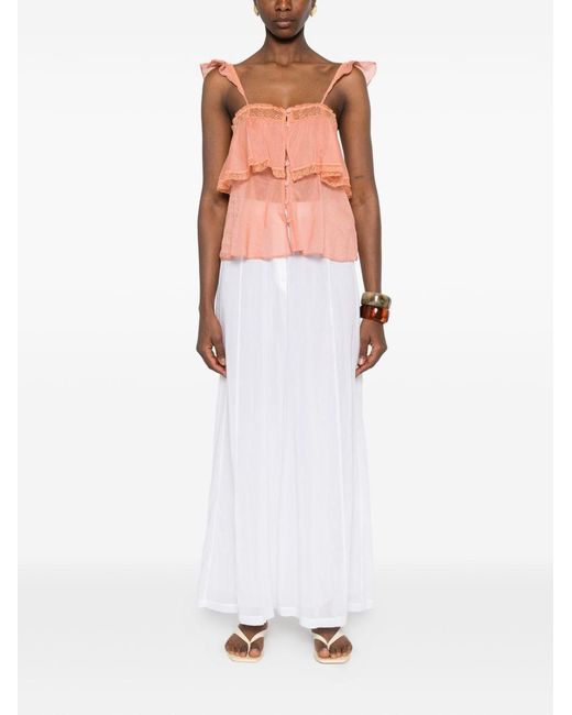Forte_forte Pink Cotton And Silk Voile Top