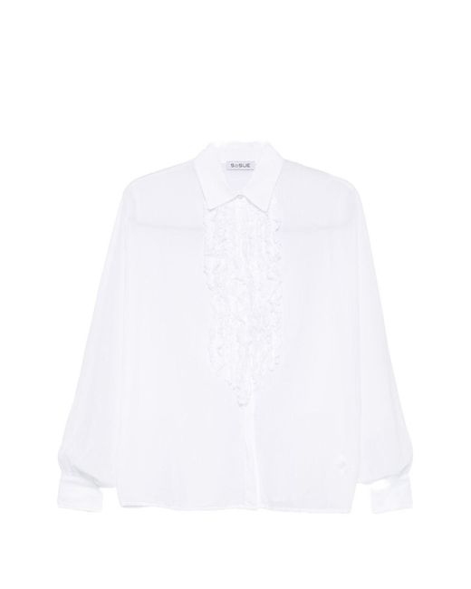 SOSUE White Antonia Cotton Shirt