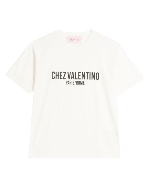 Valentino White Cotton T-Shirt for men