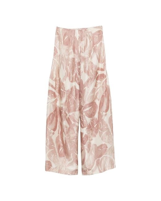 Alysi Pink Silk Long Jumpsuit