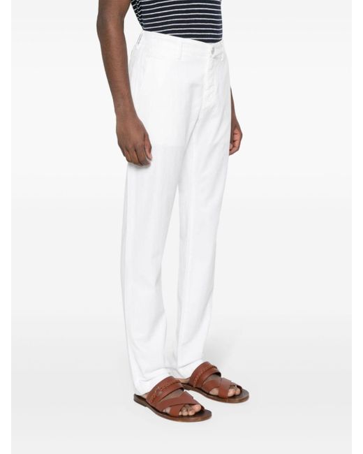Jacob Cohen White Logo-patch Slim-fit Trousers for men
