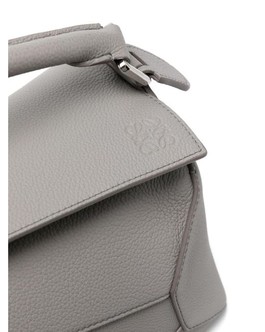 Loewe Gray Puzzle Edge Small Leather Handbag