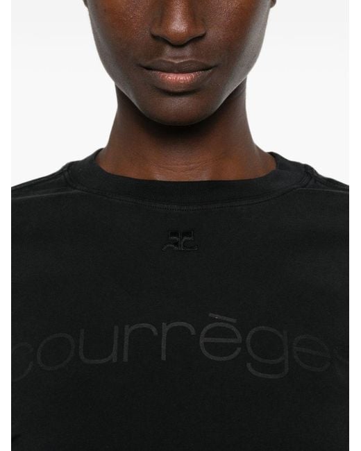 Courreges Black Layered Cotton T-Shirt