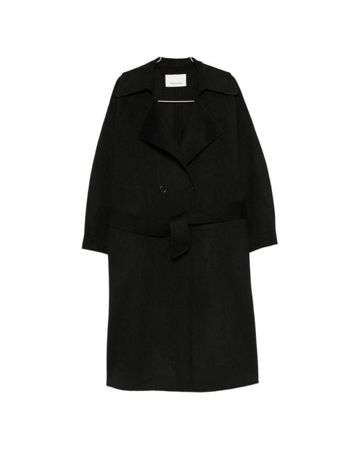 Frankie Shop Black Issen Wool Blend Long Coat
