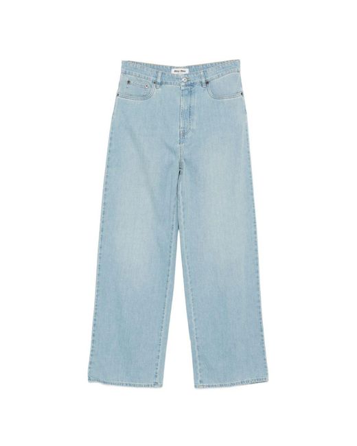 Miu Miu Blue Denim Cotton Jeans