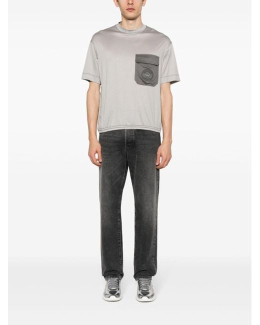 Emporio Armani Gray Pocket-Detail T-Shirt for men