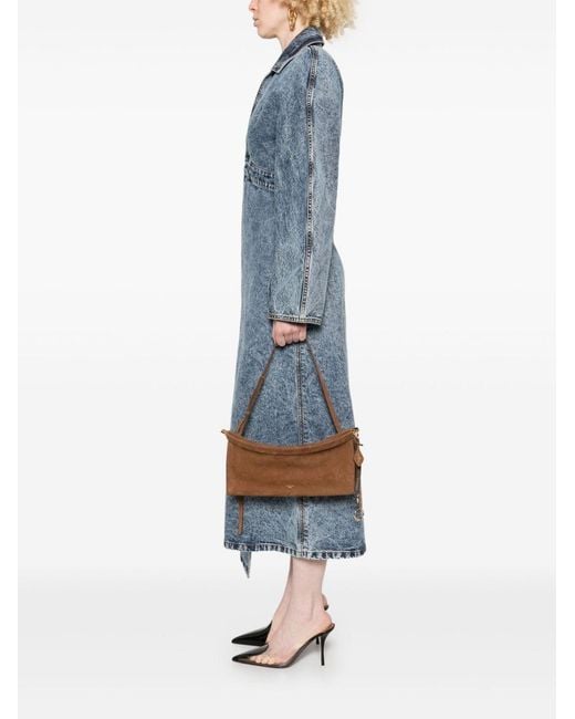 Alaïa Brown Le Click East West Medium Leather Shoulder Bag