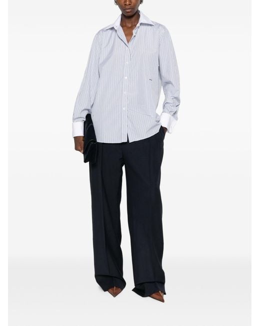 Prada White Striped Cotton Shirt