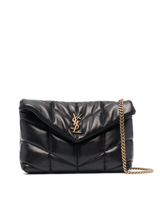 Saint Laurent Black Lou Lou Puffer Bags