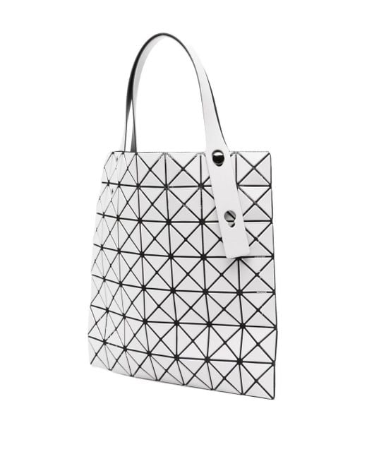 Issey Miyake White Prism Geometric-Pattern Tote Bag