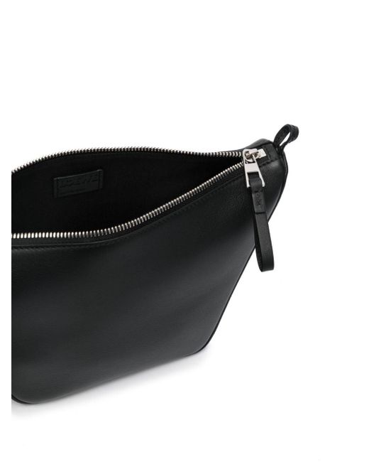 Loewe-Paulas Ibiza Black Hammock Hobo Mini Leather Shoulder Bag