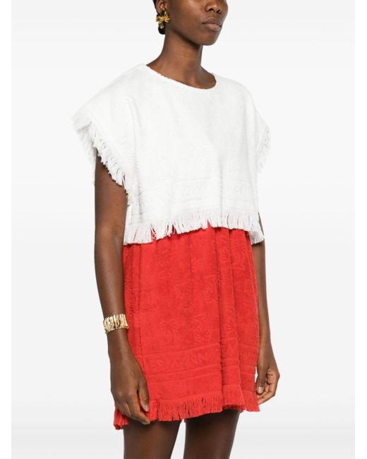 Zimmermann White Toweling Cropped Top