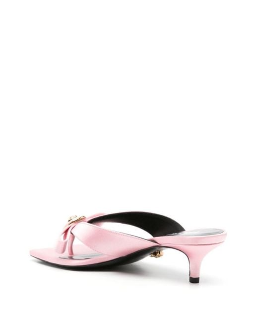 Versace Pink La Medusa Satin Sandals