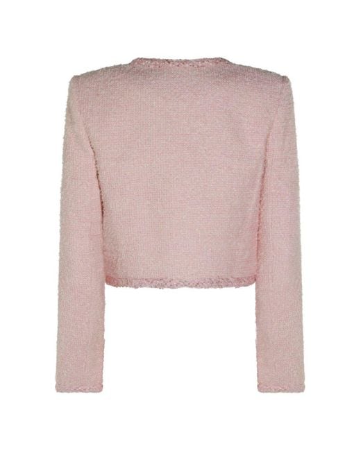 Self-Portrait Pink Bouclé Short Jacket