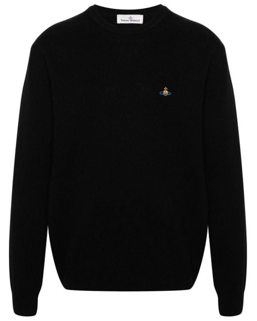 Vivienne Westwood Black Logo Wool Sweater for men