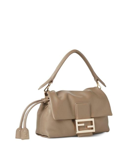 Fendi Metallic Baguette Small Leather Handbag