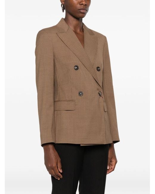 Max Mara Brown Wool Double-Breasted Jacket
