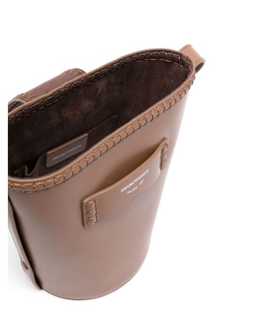 Emporio Armani Brown Leather Bucket Bag