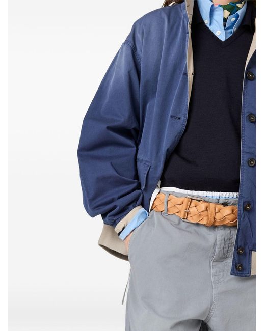 Miu Miu Blue Cotton Blouson Jacket