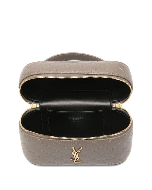Saint Laurent Gray Gaby Leather Vanity Case