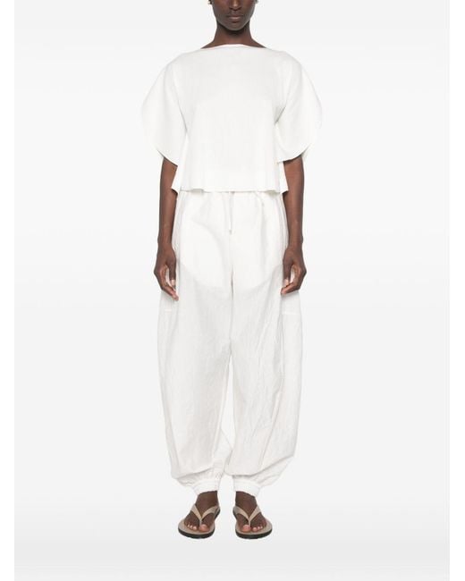 Pleats Please Issey Miyake White Pleated Top