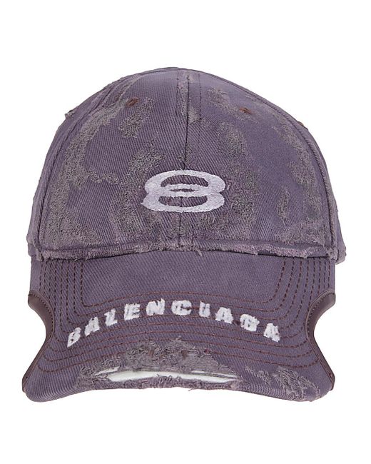 Balenciaga Purple Hat With Logo for men