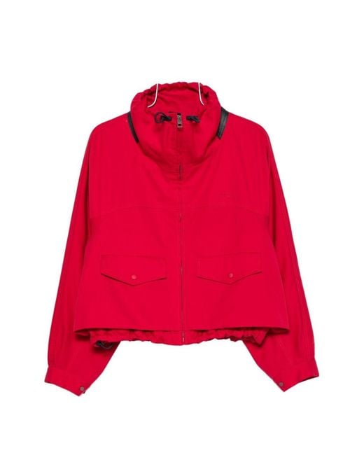 Loewe Red Cotton And Silk Blouson Jacket