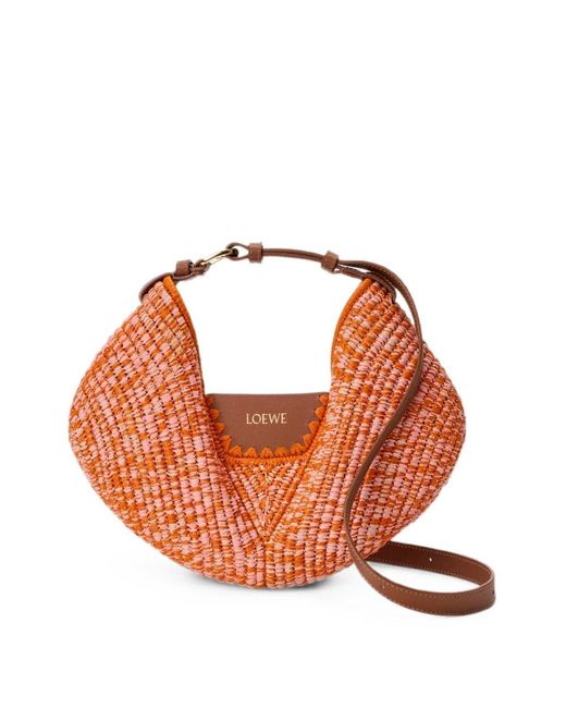 Loewe Orange Swing Medium Rafia Shoulder Bag