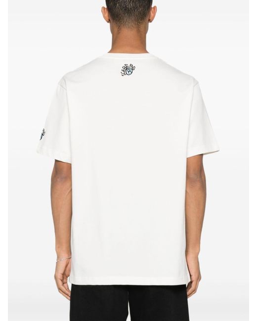 Iceberg White Cartoon-print Cotton T-shirt for men