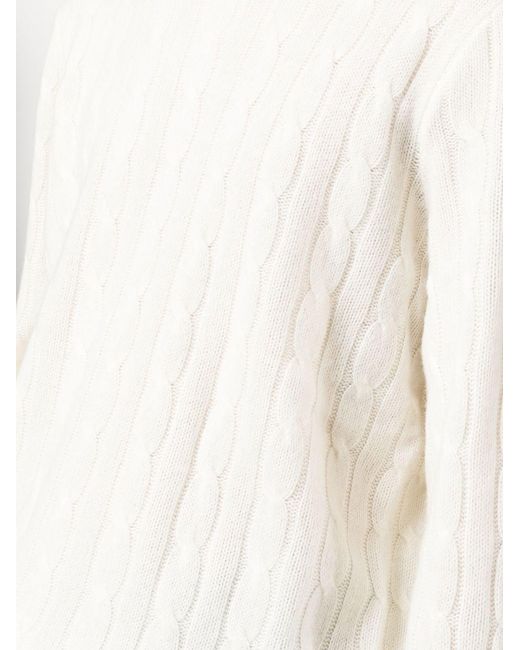 Polo Ralph Lauren White The Iconic Cable Knit Sweater for men