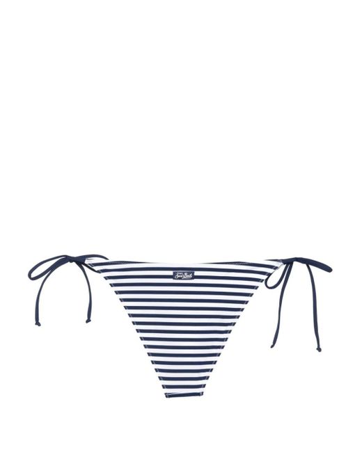 Mc2 Saint Barth White Virgo Striped Bikini Bottoms