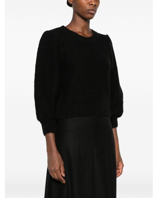 Susanne Bommer Black Wool Crewneck Jumper